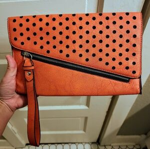 Melie Bianco Coral Clutch with Detail on Front